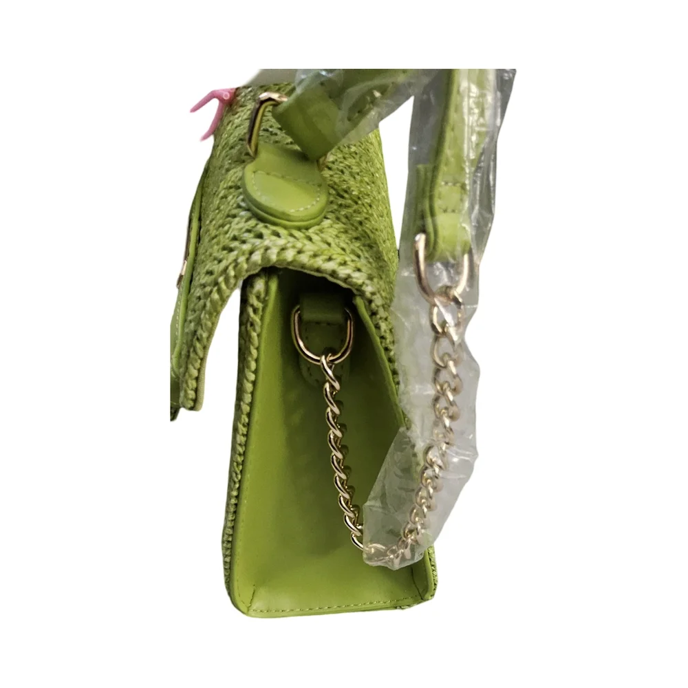 NWOT Green Woven Straw Handbag - Picture 3 of 15